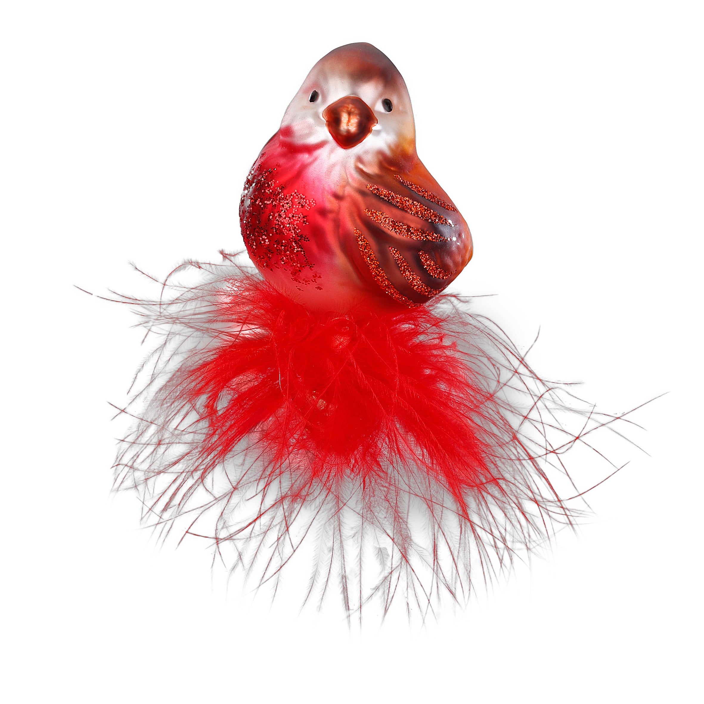 Clip Bird Glass Ball Redpoll, 7.0cm