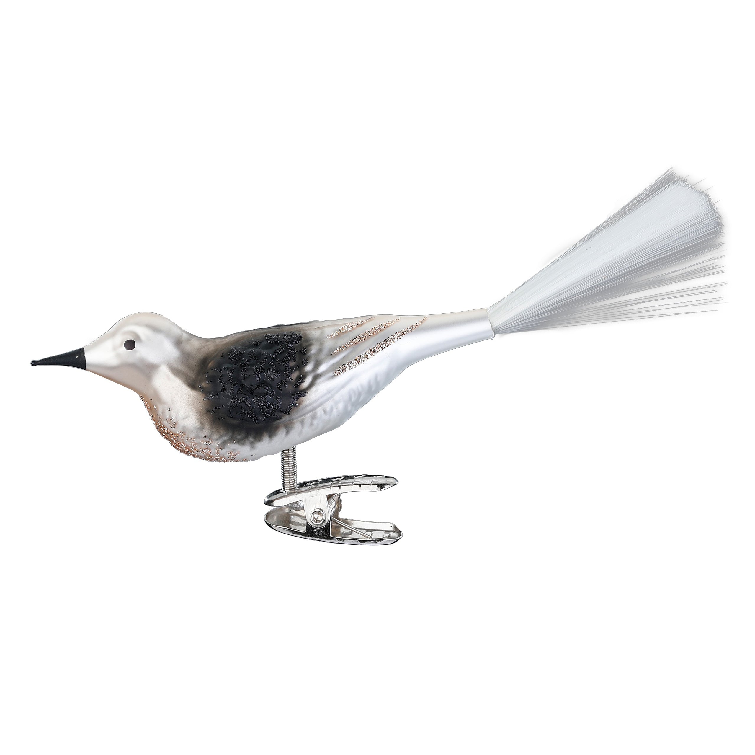 Clip Bird Glass Ball Blackcap, 10.0cm