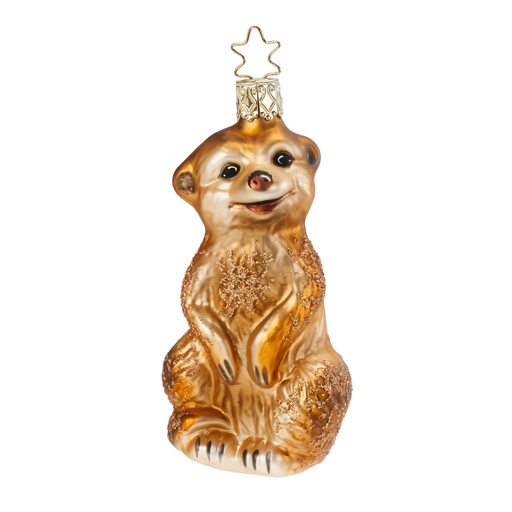 Glass ball pendant meerkat, 10 cm