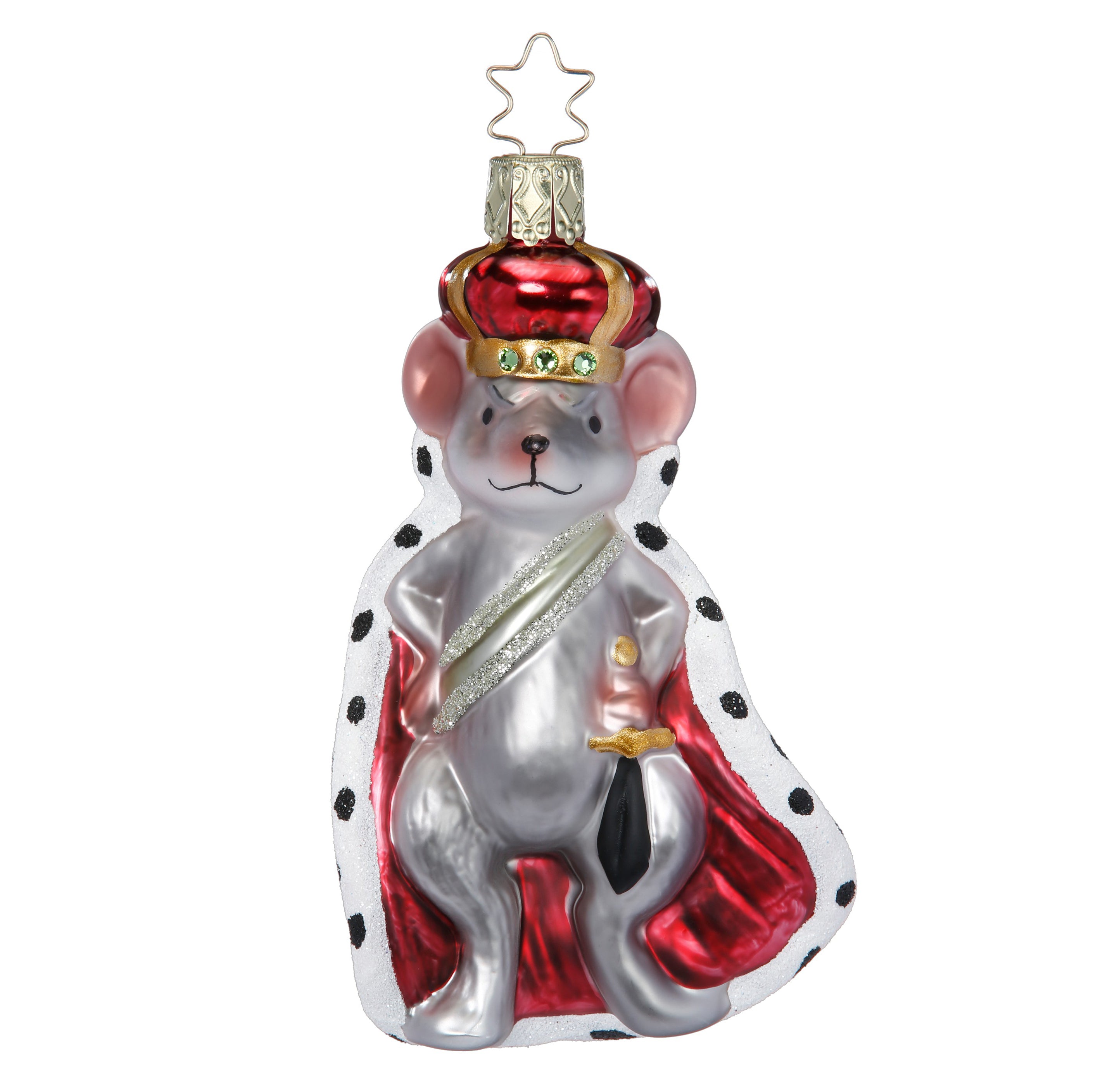 Glass ball pendant Mouse King, 12.0cm