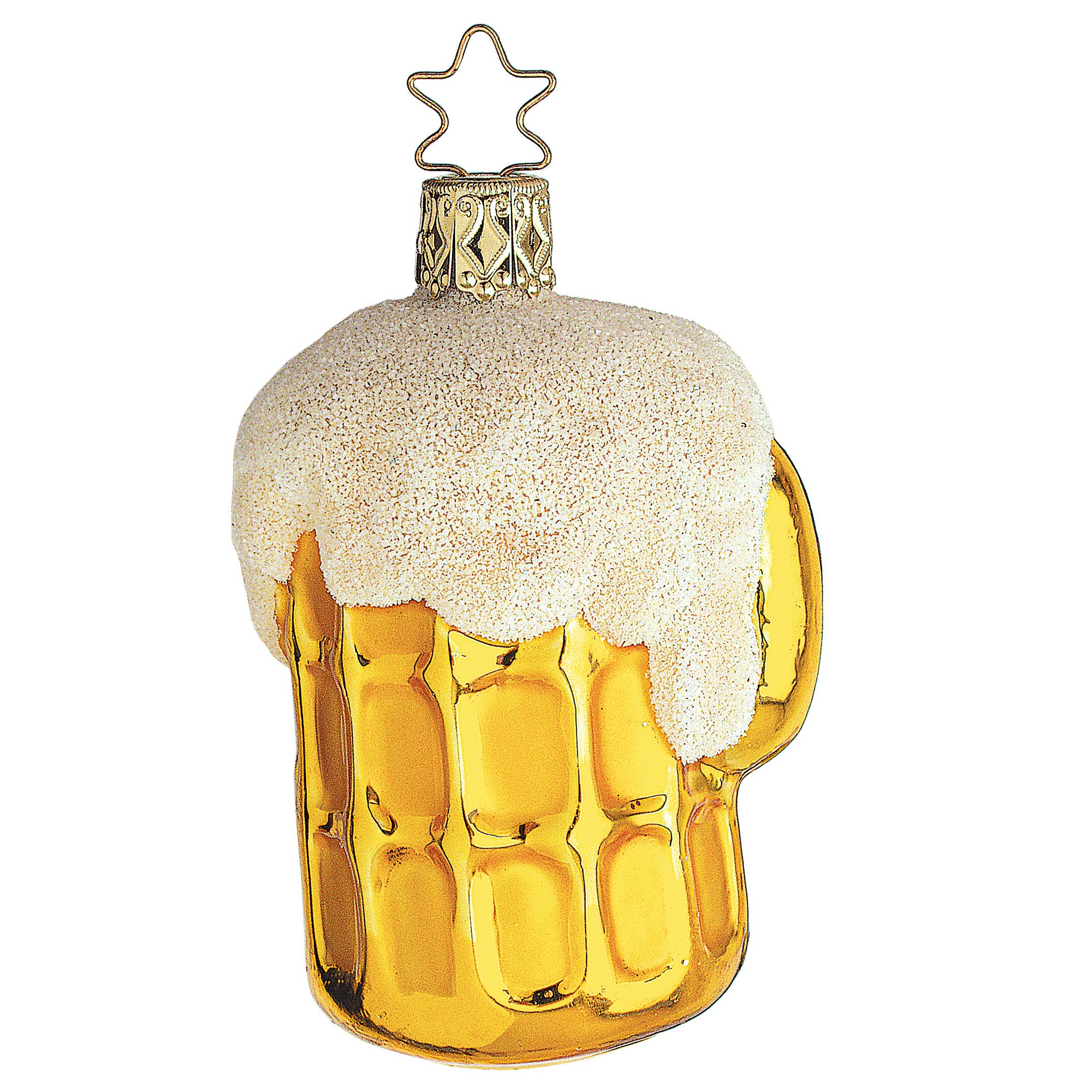 Glass ball pendant beer mug, 8 cm