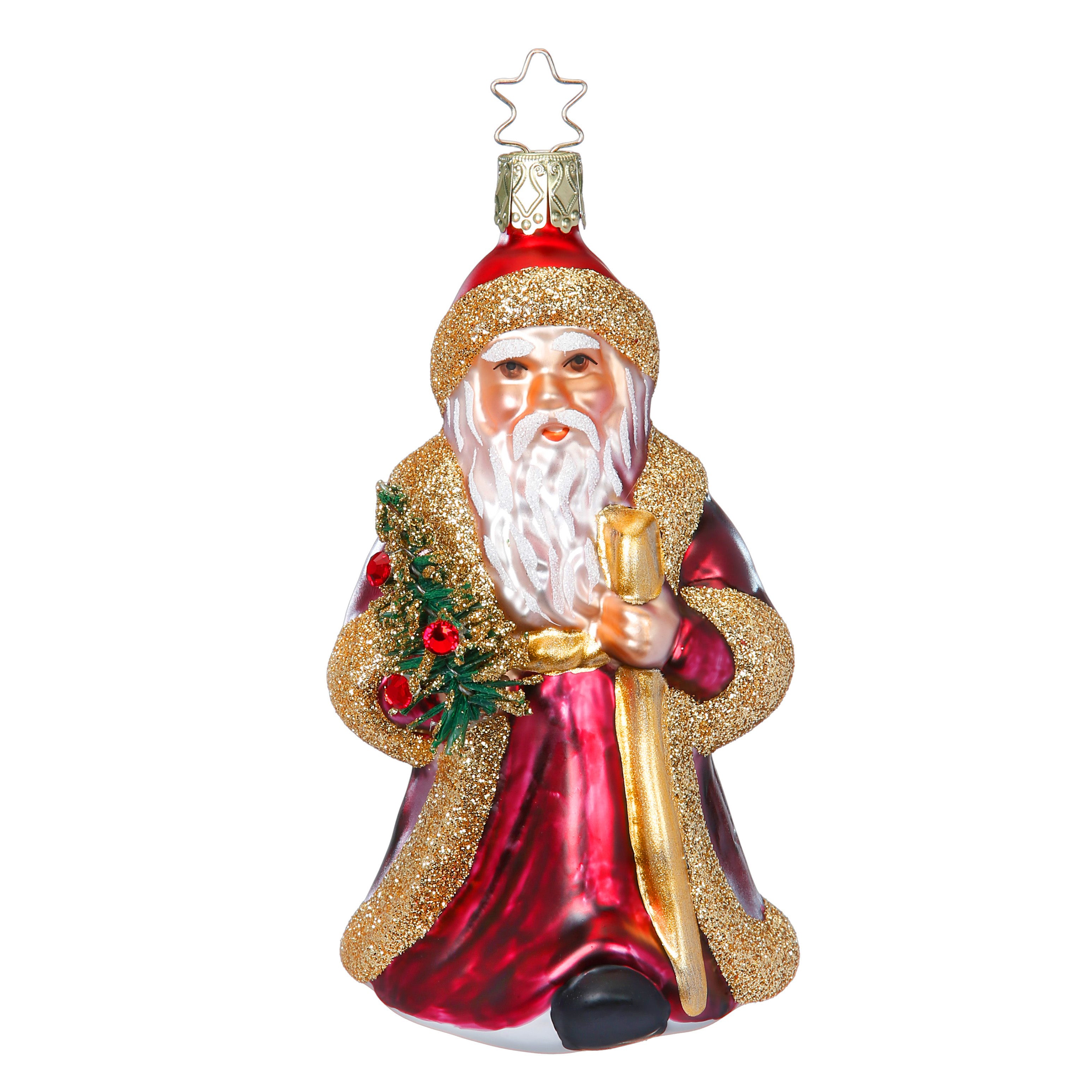 Glass ball pendant Elegant Santa Claus, 12.0cm