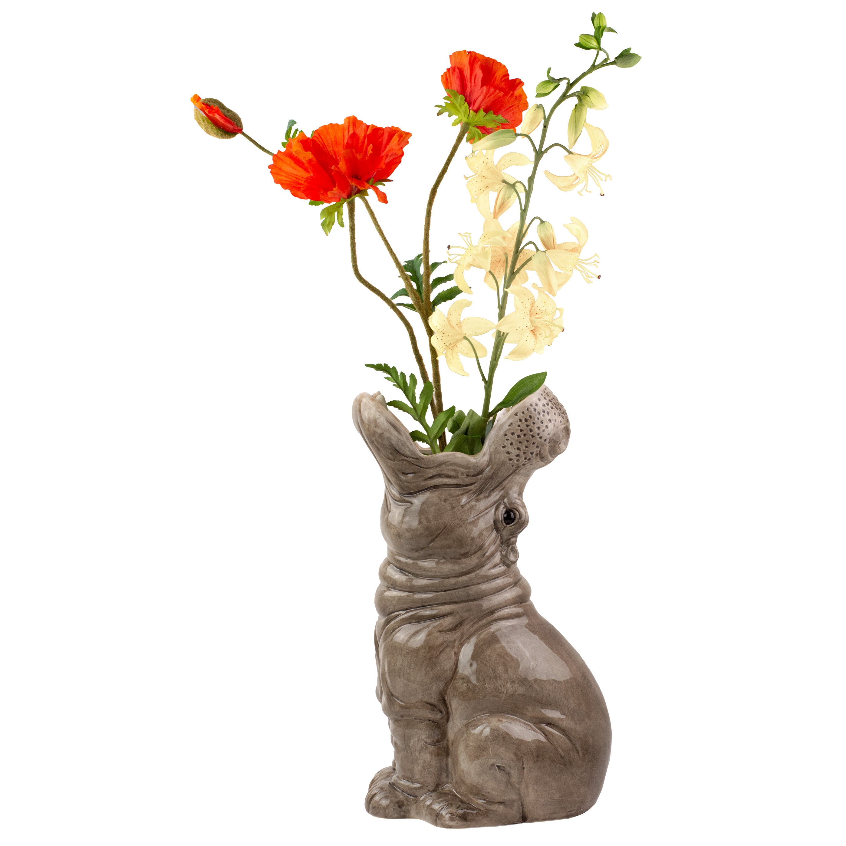 Hippo Nilpferd Vase von Donkey Products in grau