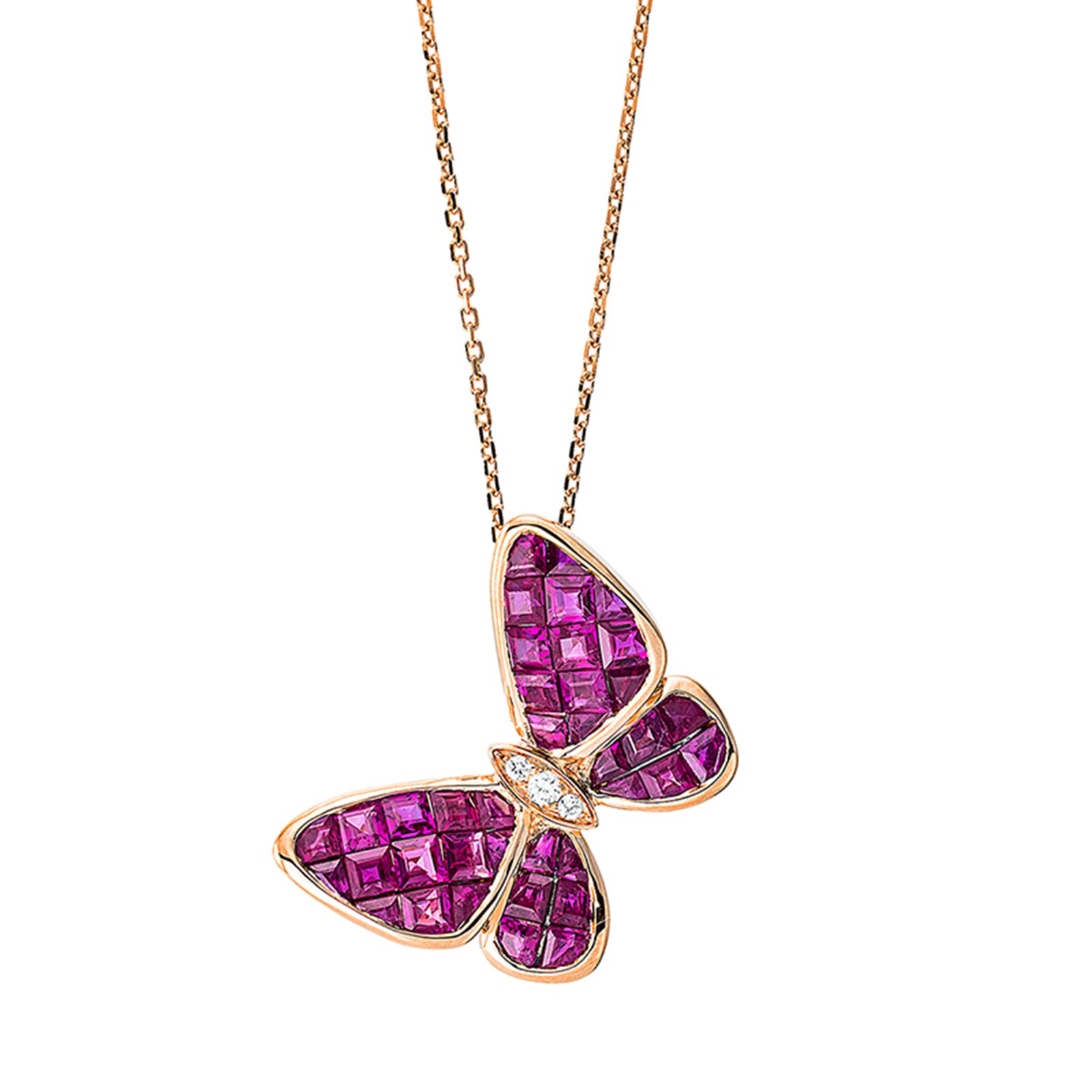 Schmetterling Collier 4M966R 18kt Roségold