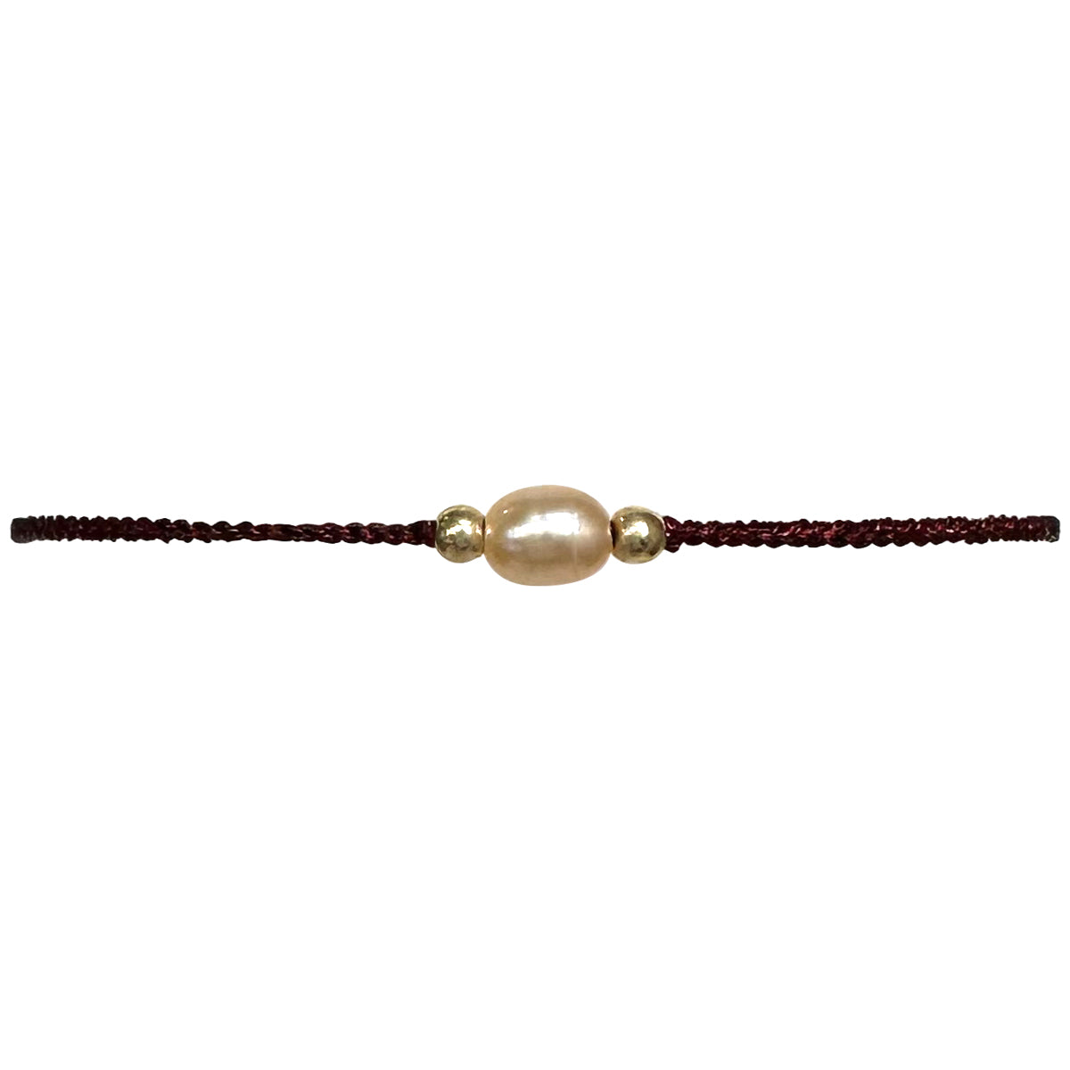 Woman's Bracelet Cocoa with freshwater pearl, burgundy