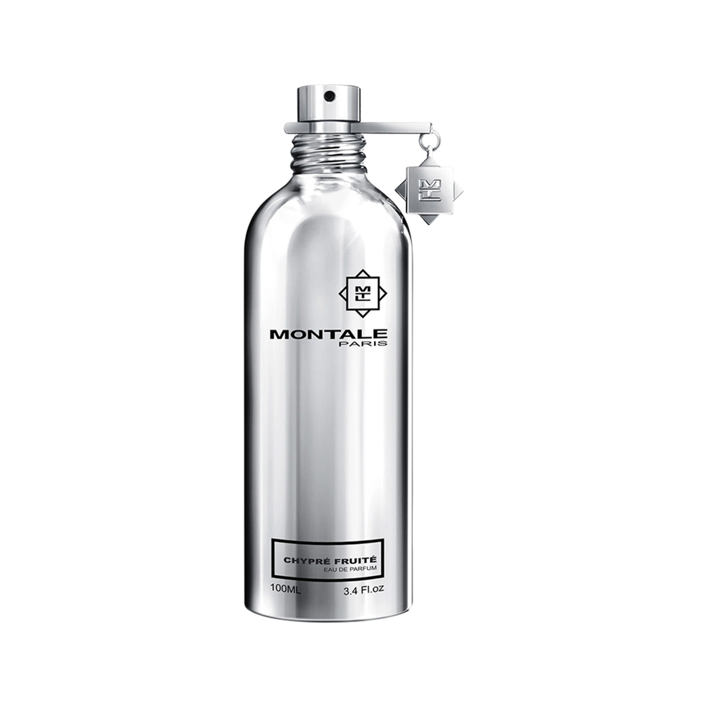 Chypré Fruité von Montale – frischer Unisexduft mit Bergamotte, Rose, tropischen Früchten und Patchouli. 100 ml Flakon in glänzendem Silber. Jetzt bei 4D OUTFITTERS erhältlich.