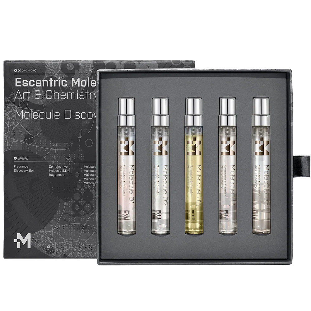 Escentric Molecules: Discovery Set mit 5 x 8,5 ml. Beinhaltet Molecules 01, Molecules 02, Molecules 03, Molecules 04, Molecules 05. Jetzt bei 4D OUTFITTERS bestellen.