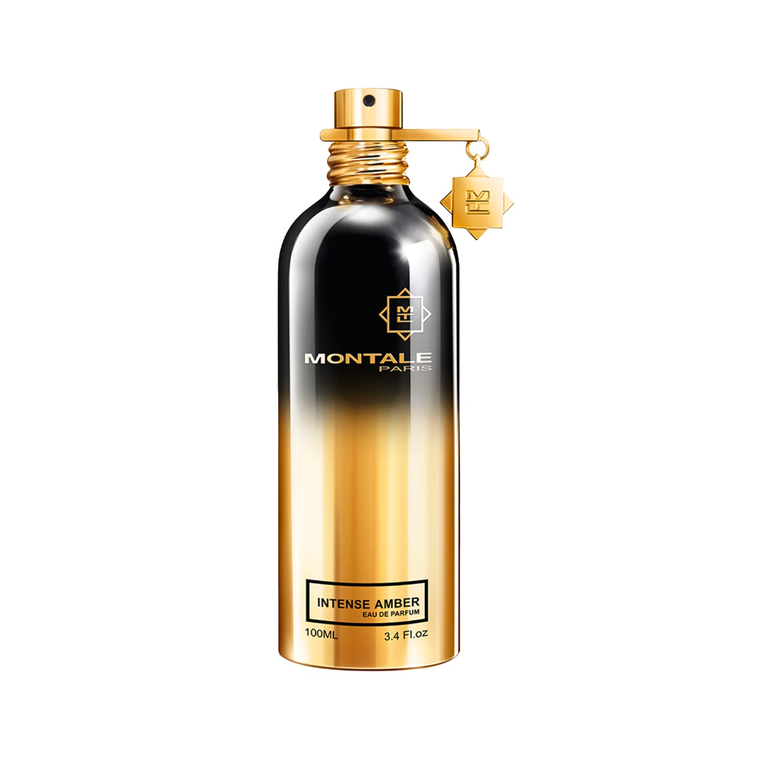 Intense Amber von Montale – edler Unisexduft mit Amber, Rose und Sandelholz. Flakon in glänzendem Schwarz & Gold, 100 ml. Jetzt bei 4D OUTFITTERS erhältlich.