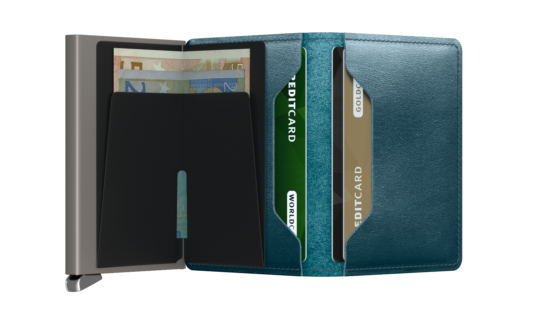 Secrid-Premium-Slimwallet-Dusk-Teal-Open