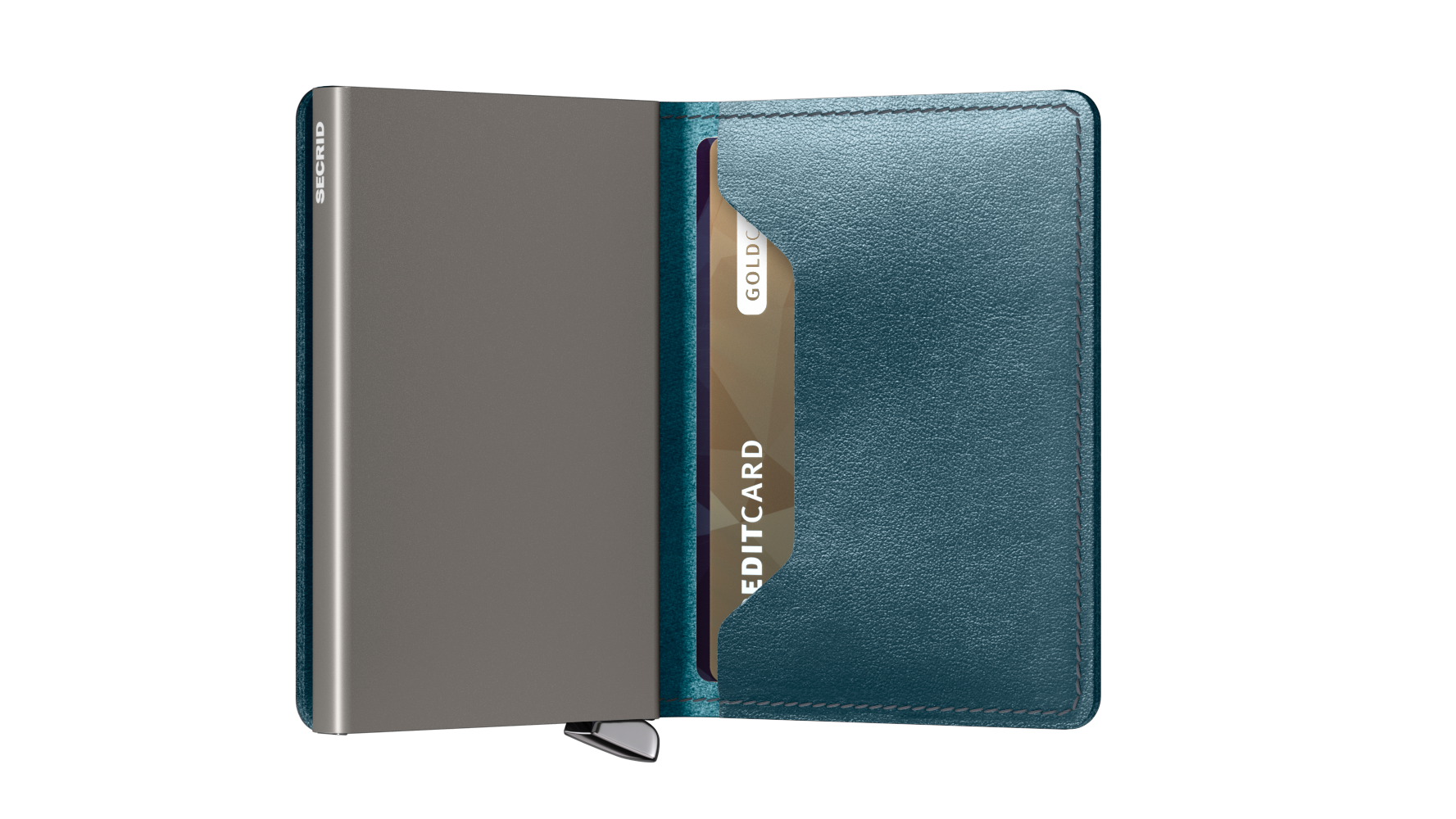 Secrid-Premium-Slimwallet-Dusk-Teal-Semi-Open