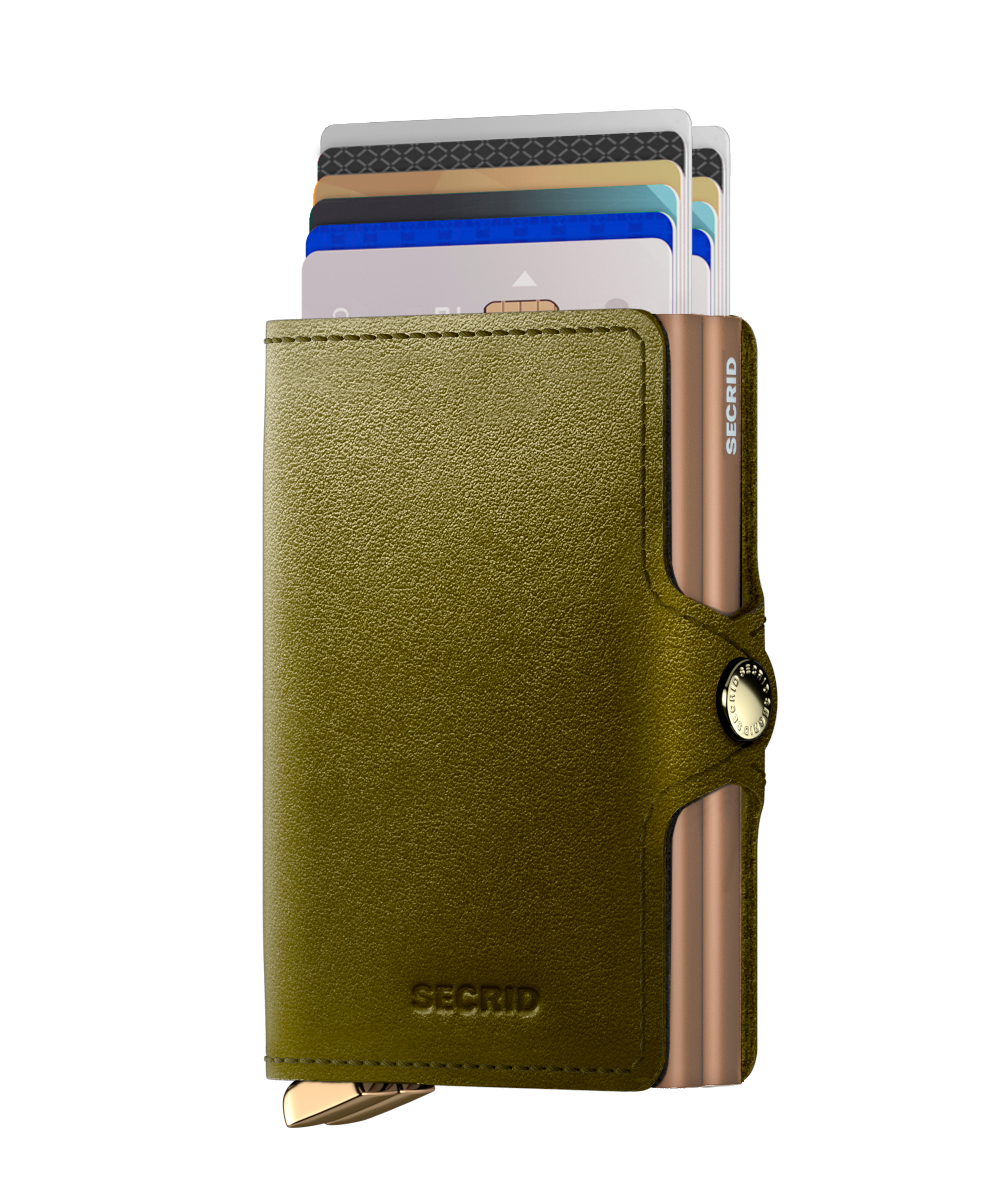 Secrid-Premium-Twinwallet-Dusk-Olive-Front-Cards