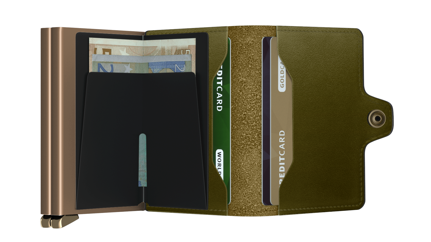 Secrid-Premium-Twinwallet-Dusk-Olive-Open