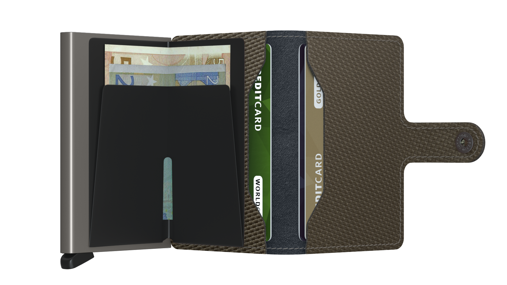 Secrid_Miniwallet_Carbon_Khaki_Open