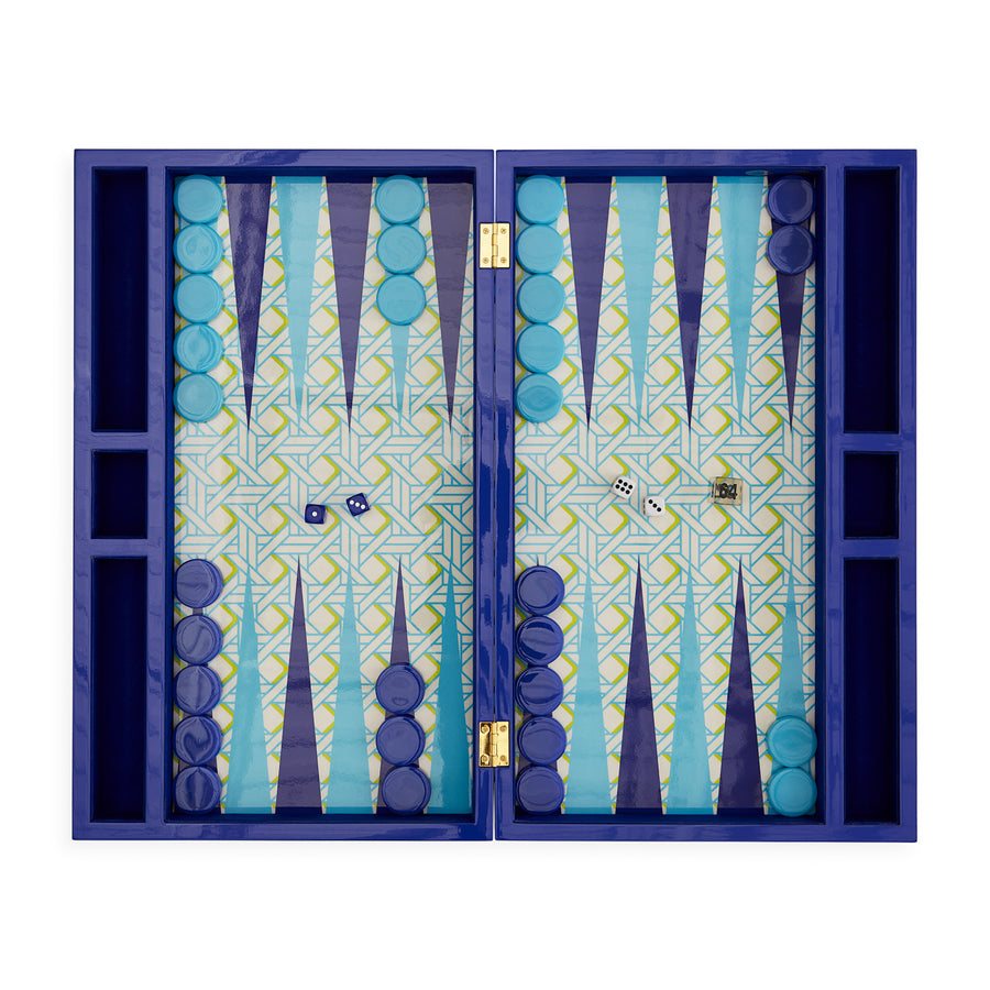 Basketweave lackiertes Backgammon Set