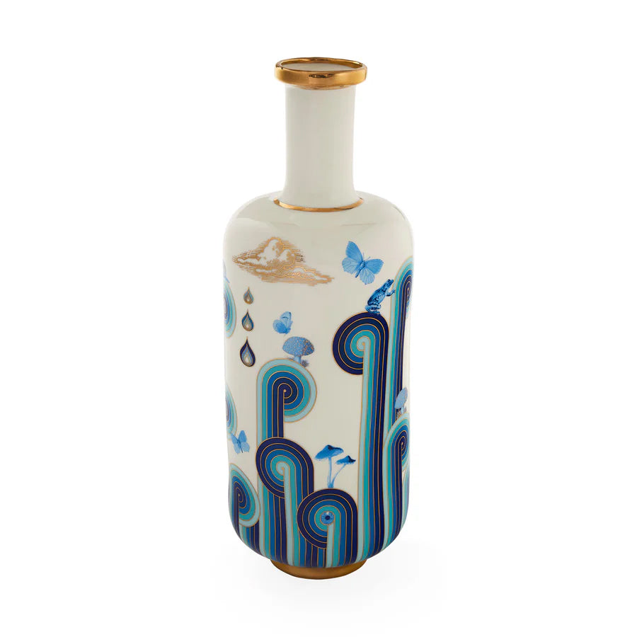 Porzellan Tall Bottle Vase Druggist, blau