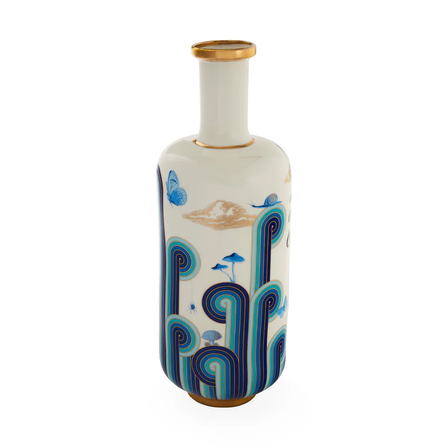 Porzellan Tall Bottle Vase Druggist, blau