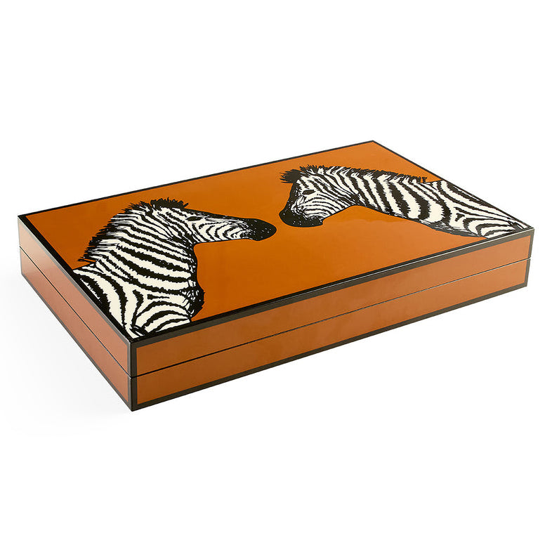 Zebra lackiertes Backgammon Set