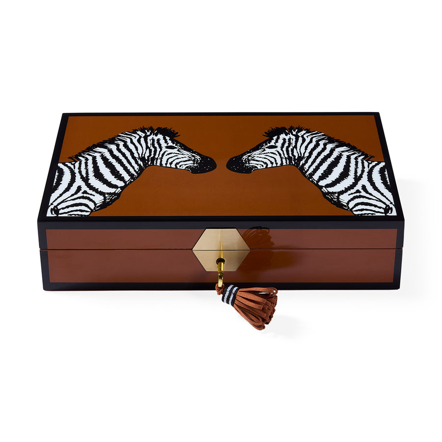 Aufbewahrungsbox für Schmuck, Zebra