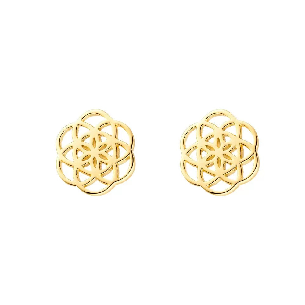 Ohrstecker-Flower-of-Life-18K-Gelbgold-vergoldet-_-os8058