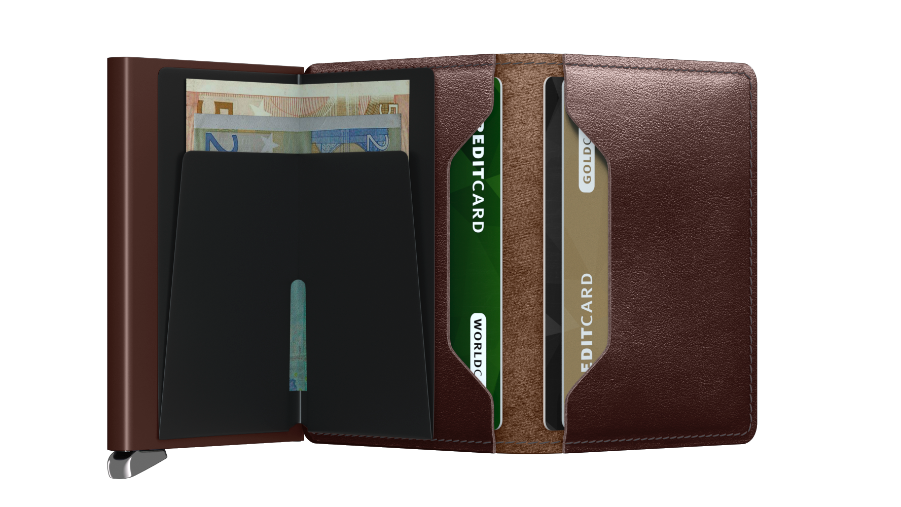 Secrid-Premium-Slimwallet-Dusk-Dark-Brown-Open