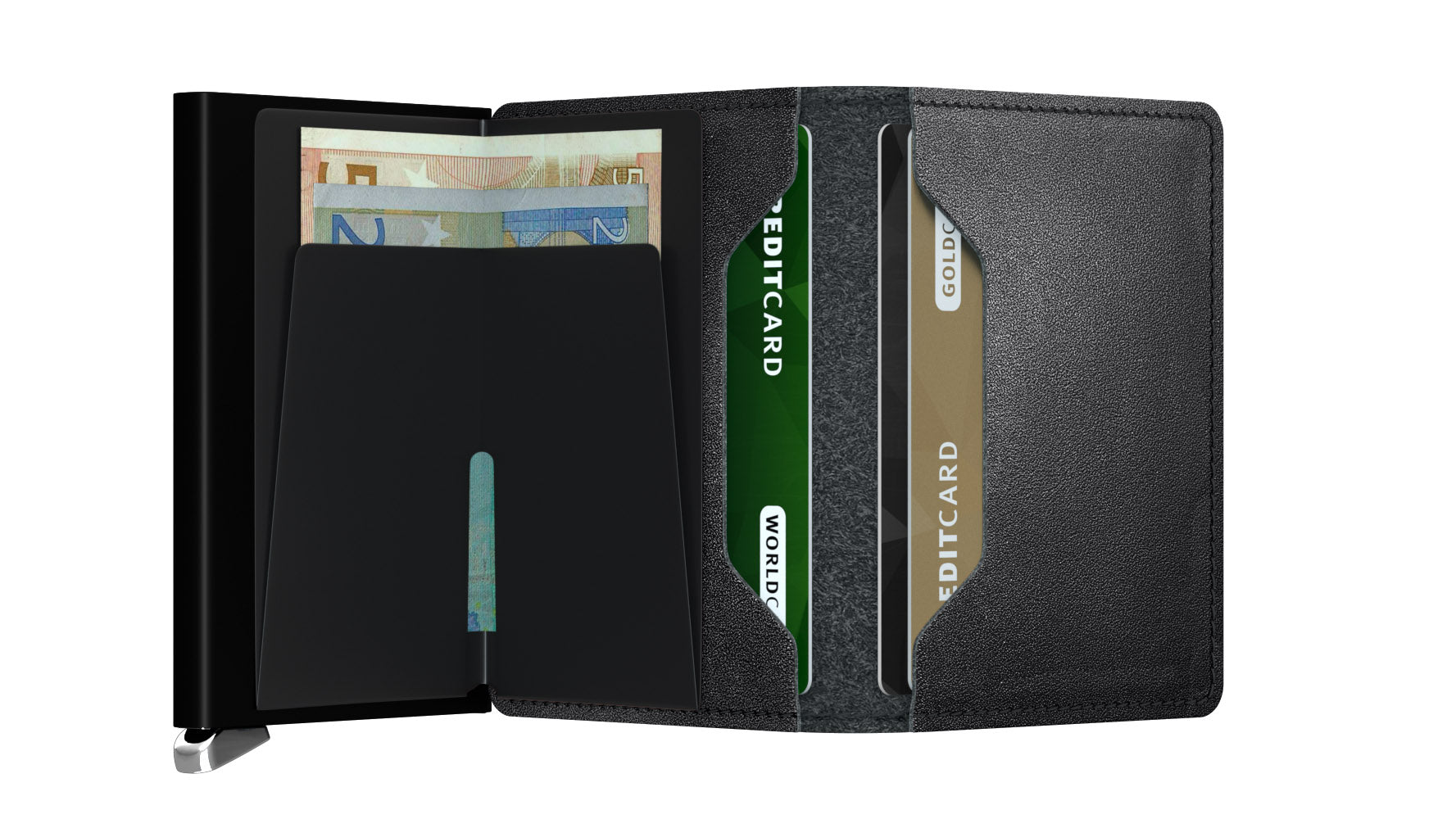 Secrid-Slimwallet-Dusk-Black-Inox-Front-Open