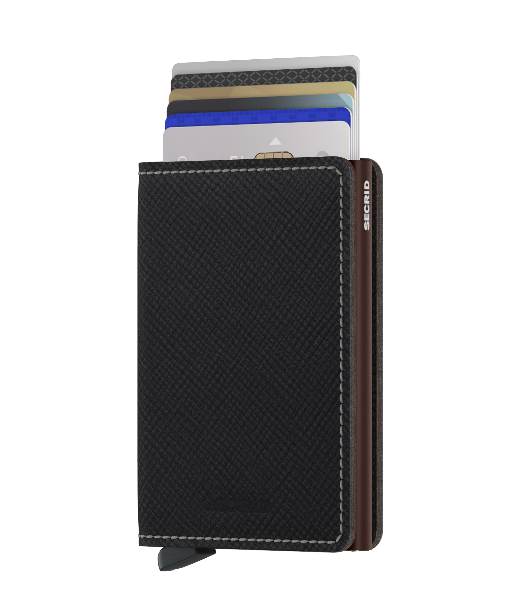 Secrid_Slimwallet_Saffiano_Brown_Front_Cards