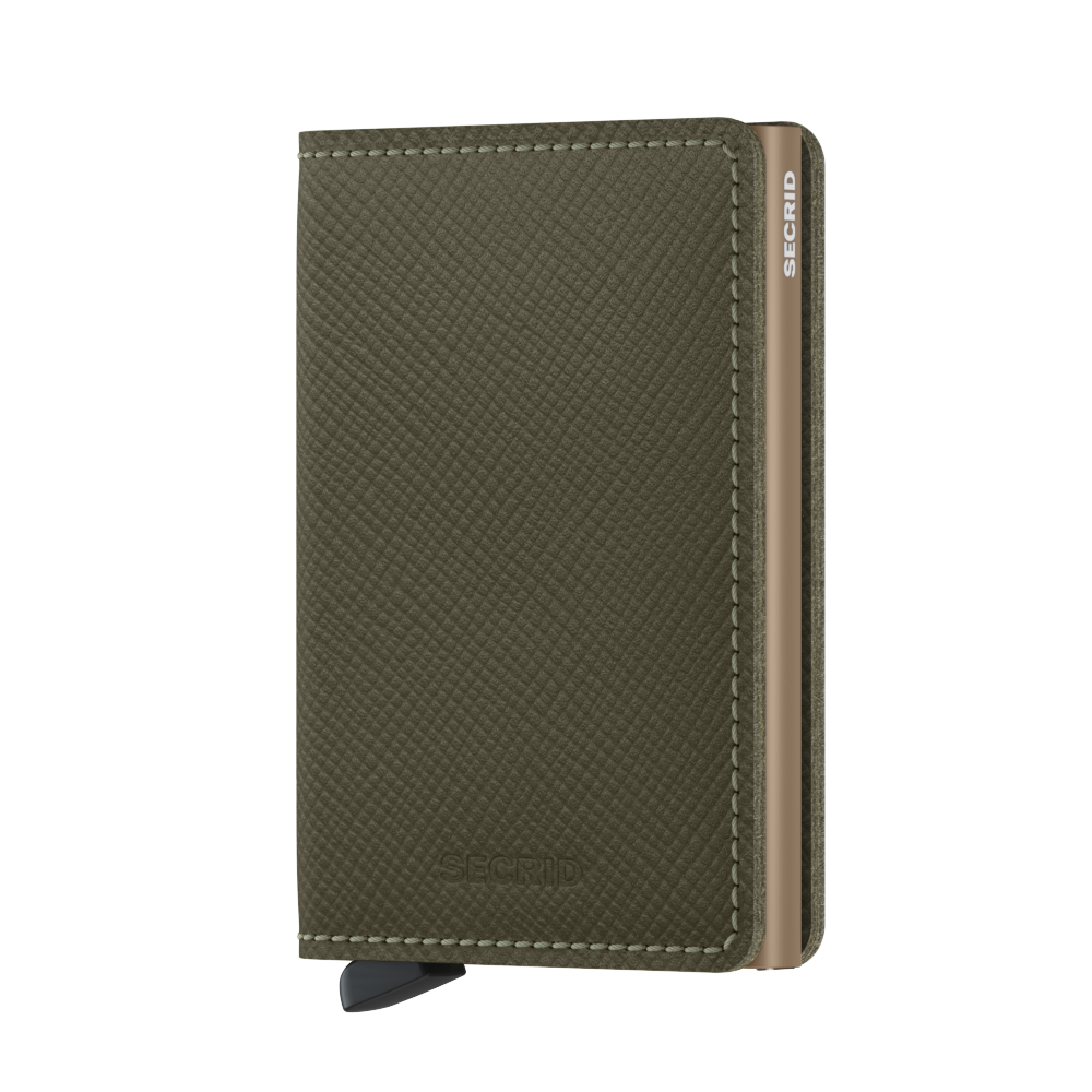 Secrid_Slimwallet_Saffiano_Olive_Front